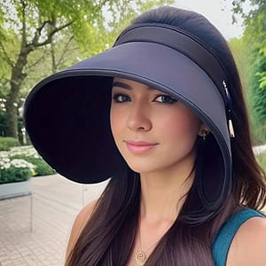 Stylish Black Wide Brim Sun Visor With Elastic Headband – Lightweight, Foldable, And Portable For , Ideal For Outdoor Activities, |stylish Headgear|elastic Headband Cap Accessories Shop Online at Dubai Trades