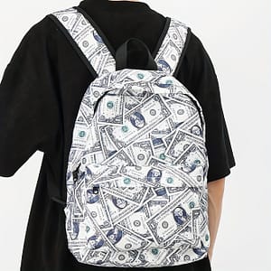 Stylish Dollar Print Lightweight Backpack For Men, Simple Daypacks For Daily Going Out & Casual Vacation Clothing, Shoes & Jewelry Shop Online at Dubai Trades