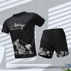 Summer Casual Sports Suit Men’s Short Sleeve T-shirt And Shorts Two-piece Set Active Shop Online at Dubai Trades