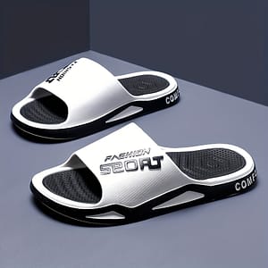 Summer Fun, Fashion Slides – Thick Cushioned Sole, Casual Summer Beach & Home Slippers In Black, Brown, Teal, White – Comfortable Pvc Material With “sports” Design Clothing, Shoes & Jewelry Shop Online at Dubai Trades