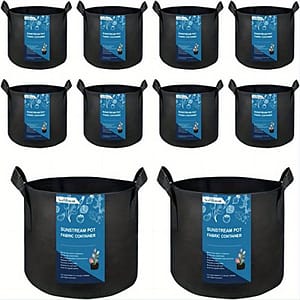 Sunstream 10-pack Heavy Duty Thickened Nonwoven Fabric Pots Grow Bags With Handles Breathable Fabric Plant Vegetable Planting Tomatoes, Potato, Vegetables, Strawberry Gardening & Lawn Care Shop Online at Dubai Trades