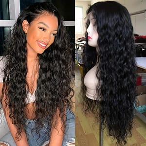 Synthetic Wig 13×3 Long Black Loose Curly Lace Front Wig Black Wig Loose Curly Transparent Lace Front For Women Beauty & Personal Care Shop Online at Dubai Trades