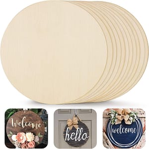 10pcs Wood Circles For Crafts, Unfinished Wood Blank Rounds Wooden Cutouts For Crafts, Door Hanger, Door Design, Wood Burning Arts, Crafts & Sewing Shop Online at Dubai Trades