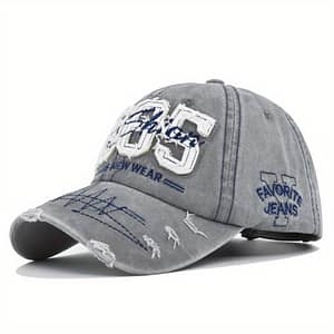 1985 Embroidery Ripped Baseball Cap Washed Distressed Patch Adjustable Dad Hat Vintage Lightweight Sunscreen Sports Hat Accessories Shop Online at Dubai Trades