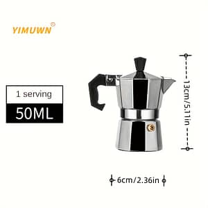 1pc Italian Style Stovetop Espresso Maker – Aluminum Pot For Strong And Flavored Coffee – Easy To Operate And Clean Coffee Makers Shop Online at Dubai Trades
