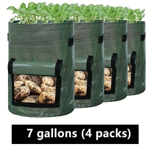4pcs Potato Grow Bags, Potato Planters With Flap And Handles, Vegetables Garden Planting Bags For Onion, Fruits, Tomato, Carrot (7 Gallon) Gardening & Lawn Care Shop Online at Dubai Trades