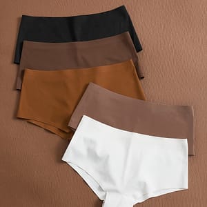 5pcs Elegant Seamless Mid-rise Briefs For Women – Breathable, Stretchy Nylon Panties, Solid Color, Underwear & Lingerie Bikinis Shop Online at Dubai Trades