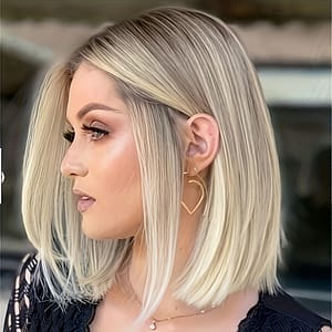 Bob Wig For Women Short Straight Synthetic Hair With Blonde Middle Part Beauty & Personal Care Shop Online at Dubai Trades