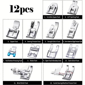 Box Of 11/12pcs Presser Feet Sewing Machine Parts Presser Feet Suitable For Brother Singer Kenmore Low Shank Sewing Machines Arts, Crafts & Sewing Shop Online at Dubai Trades