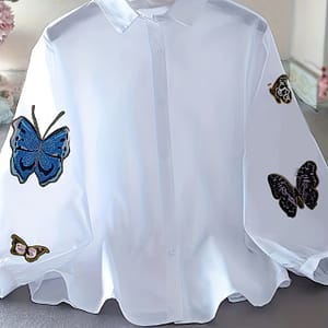 Butterflies Print Shirt, Long Sleeve Button Up Casual Top For , Women’s Clothing Blouses Shop Online at Dubai Trades