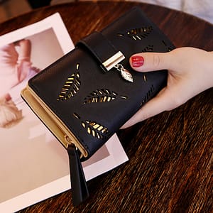 Elegant Women’s Long Wallet With Buckle – Pu Synthetic Synthetic Leather, Multiple Card Holders & Coin Purse, Available In Khaki, Blue, Black, Brown, Pink, Clutch For Use Accessories Shop Online at Dubai Trades