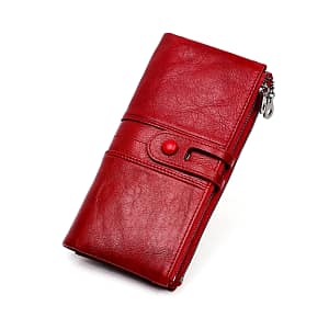 Genuine Leather Card Holder Wallet Phone Checkbook Organizer Zipper Coin Purse, Large Capacity Long Wallet Accessories Shop Online at Dubai Trades