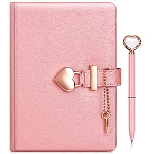 Lovely Heart Lock Journal & Pink Heart Drill Ballpoint Pen Set – Perfect Gift For Any Occasion! Calendars, Planners & Personal Organizers Shop Online at Dubai Trades