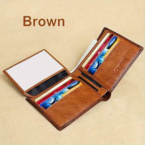 Men’s Genuine Leather Anti Theft Brush Wallet Retro Bifold Short Multifunction Id Credit Card Holder With 2 Id Wallets Accessories Shop Online at Dubai Trades