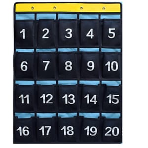 Polyester Classroom Cell Phone & Calculator Organizer – Numbered Pocket Chart With Over-the-door Hooks, Ideal For School, Meeting Rooms & Dorms, Classroom Accessories Education & Crafts Shop Online at Dubai Trades