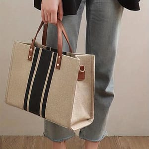 Striped Tote Bag, Large Capacity Shoulder Bag, Women’s Commuter Handbags Clothing, Shoes & Jewelry Shop Online at Dubai Trades