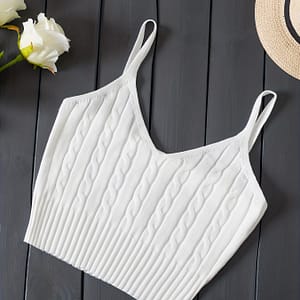 Valentine’s Day Knitted Cami Crop Top, Versatile Sleeveless Casual Top For , Women’s Clothing Clothing Shop Online at Dubai Trades