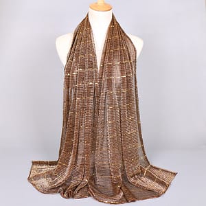 Women Solid Color Scarf Thin Breathable Shawl Lightweight Sparkling Metallic Wrap Accessories Shop Online at Dubai Trades