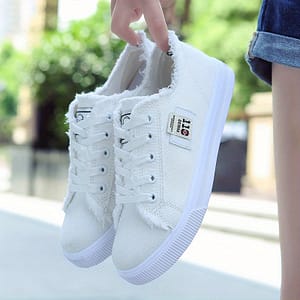 Women’s Casual Round Toe Solid Color Canvas Shoes, Small White, Flat Bottom, Pvc Sole, Fabric Upper And Insole, Hand Wash, No , For Students, Spring, Autumn, All Season 2022 Canvas Shoe Shop Online at Dubai Trades