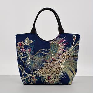 Women’s Embroidered Satchel Bag, Fashion Double Handle Purse, Handbag With Removable Strap Clothing, Shoes & Jewelry Shop Online at Dubai Trades