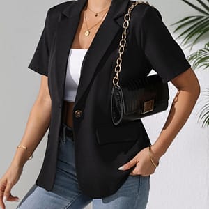Targeted Development French Fashion Casual Elegant Solid Color Short Sleeve Suit Jacket Clothing Shop Online at Dubai Trades