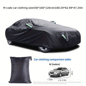 The Car Cover Is All Black With A 190t Silver-coated Fabric, Car Cover With Sun Protection, Polyester Reflective Strip Car Cover Automotive Shop Online at Dubai Trades