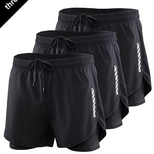 Three-piece Set Men’s Running Shorts 2024 New Summer Fitness Marathon Training Lined Fake Two-piece Pants Hiking & Outdoor Recreation Clothing Shop Online at Dubai Trades