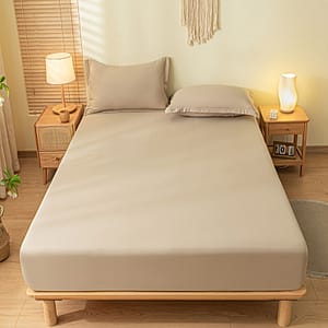 Three-piece Set Of Fitted Sheet And Pillowcases Made From Skin-friendly Fabric Bedding Shop Online at Dubai Trades