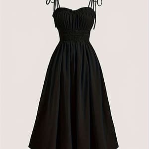 Tie Shoulder Solid Color Dress, Young Sleeveless Cami Dress For , Women’s Clothing Clothing Shop Online at Dubai Trades