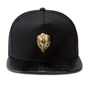Trendy Red Hip-hop Snapback Hat With Golden Emblem – Punk Rock Acrylic, Lightweight & Hand-washable – Ideal Gift For Street Dance Fans Accessories Shop Online at Dubai Trades