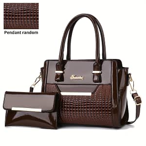 Two-piece Women’s Bag Set New -border Women’s Bag European And Trend Crocodile Pattern Lizard Pattern Octopus Pattern Handbag Large Capacity Single Shoulder Clothing, Shoes & Jewelry Shop Online at Dubai Trades