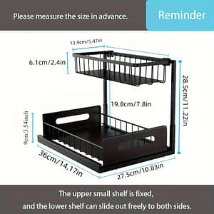 Under Sink Organizer And Storage, 1 Pack Pull Out Cabinet Organizer Slide Out Sink Shelf Cabinet Storage Shelves, Under Sink Storage For Kitchen Bathroom Cabinet Home & Kitchen Shop Online at Dubai Trades