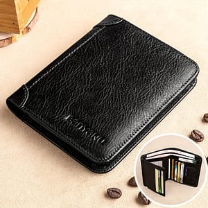 Unisex Wallet With Synthetic Synthetic Leather Front, Short Style, Retro Vertical License Holder, 2024 Neutral Design Clothing, Shoes & Jewelry Shop Online at Dubai Trades
