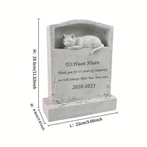Upright Pet Headstone For Cat, Personalized Cat Memorial Stone Resin Cat Statue Figurine Cat Garden Stone Pet For Cat Outdoors Cats Shop Online at Dubai Trades
