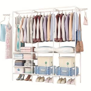 Versatile 3-row Metal Clothes & Hat Rack – Freestanding, Adjustable Wardrobe Organizer For Space-saving Storage – Home And Retail Coat Racks Shop Online at Dubai Trades 2
