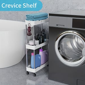 Versatile 3/4-tier Slim Rolling Storage Cart – Wheels, Adjustable Shelves For Bathroom, Kitchen & Laundry – Plastic Organizer For Narrow Spaces, Utility Shelves Garage Storage & Organization Shop Online at Dubai Trades