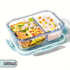 Versatile High Borosilicate Glass Lunch Box – Microwave Safe, Reusable Food Storage Container For Office & School Containers Shop Online at Dubai Trades