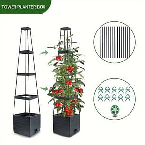 Versatile Tomato Planter Cage With Self-watering System & Trellis, Pp & Metal Plant Support For Garden, Patio & Indoor Use – Multiple Applications, 57″ Tall, 2-in-1 Design (1pc) Gardening & Lawn Care Shop Online at Dubai Trades