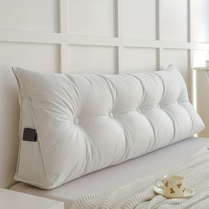 Versatile Triangular Wedge Pillow With Pockets – Breathable Linen, Comfortable & Skin-friendly For Reading On Sofa Or Bed, Waist Support Bedding Shop Online at Dubai Trades 2