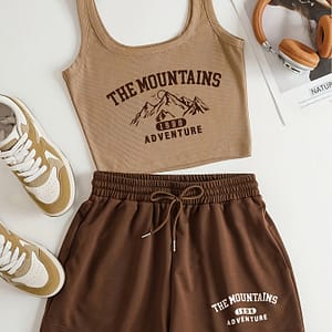 Vika Sugar Taro Seedling Knitted Pants Set Clothing Shop Online at Dubai Trades