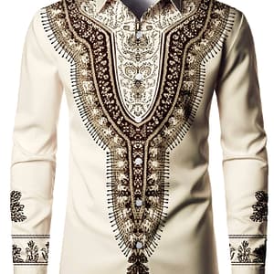 Vintage Apricot Casual Button-up Long Sleeve Shirt Celtic & Highland Wear Shop Online at Dubai Trades