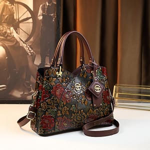 Vintage Bag For Women, Adjustable Strap, Zipper Closure, Polyester Lined, Painted, Classic Luxury Handbag Clothing, Shoes & Jewelry Shop Online at Dubai Trades