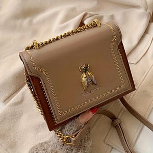 Vintage Bee Decor Crossbody Bag, Women’s Chain Shoulder Bag, Rivets Decor Flap Square Purse Clothing, Shoes & Jewelry Shop Online at Dubai Trades