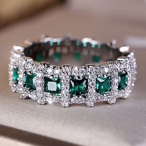 Vintage Boho Style Band Ring With Green Zirconia Stones, No Plating, Copper Main Material – Ideal For Wedding, Engagement, Banquet Events, Fashion Statement Jewelry Clothing, Shoes & Jewelry Shop Online at Dubai Trades