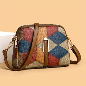 Vintage Geometric Contrast Color Mini Crossbody Bag, Fashion Zipper Lipstick Coin Bag, Perfect Casual Shoulder Bag For Daily Use Clothing, Shoes & Jewelry Shop Online at Dubai Trades 2