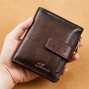 Vintage Layer Cowhide Wallet Rfid Anti-theft Card Holder Large Capacity 18 Card Slots Zipper Wallet Can Hold Holder Can Hold License, 2 Large Banknote Slots Accessories Shop Online at Dubai Trades