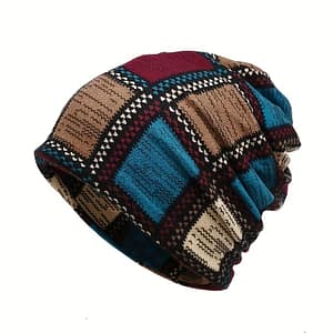 Vintage Printed Slouchy Beanie Classic Color Block Elastic Skull Cap Boho Neck Gaiter Windproof Beanies For Women Men Autumn & Winter Accessories Shop Online at Dubai Trades