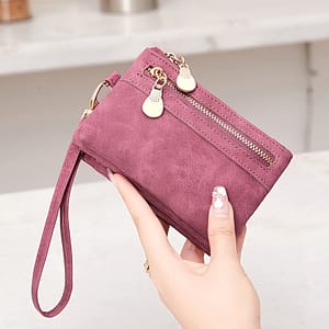 Vintage Small Wallet Bifold Women’s Short Wallet – Casual Portable Card Holder With Zippered Coin Pocket,card Slots Id Window,and Wrist Strap Clothing, Shoes & Jewelry Shop Online at Dubai Trades