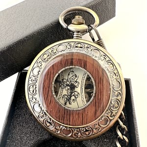 Vintage-inspired Men’s Mechanical Pocket Watch With Wooden Case, Roman & – Perfect Gift Idea, Large, Skeleton, Weflourish Clothing, Shoes & Jewelry Shop Online at Dubai Trades