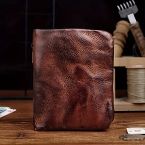 Vintage-style Handcrafted Genuine Leather Wallet For Men – Large Capacity, Multiple Card Slots, Accessories Shop Online at Dubai Trades